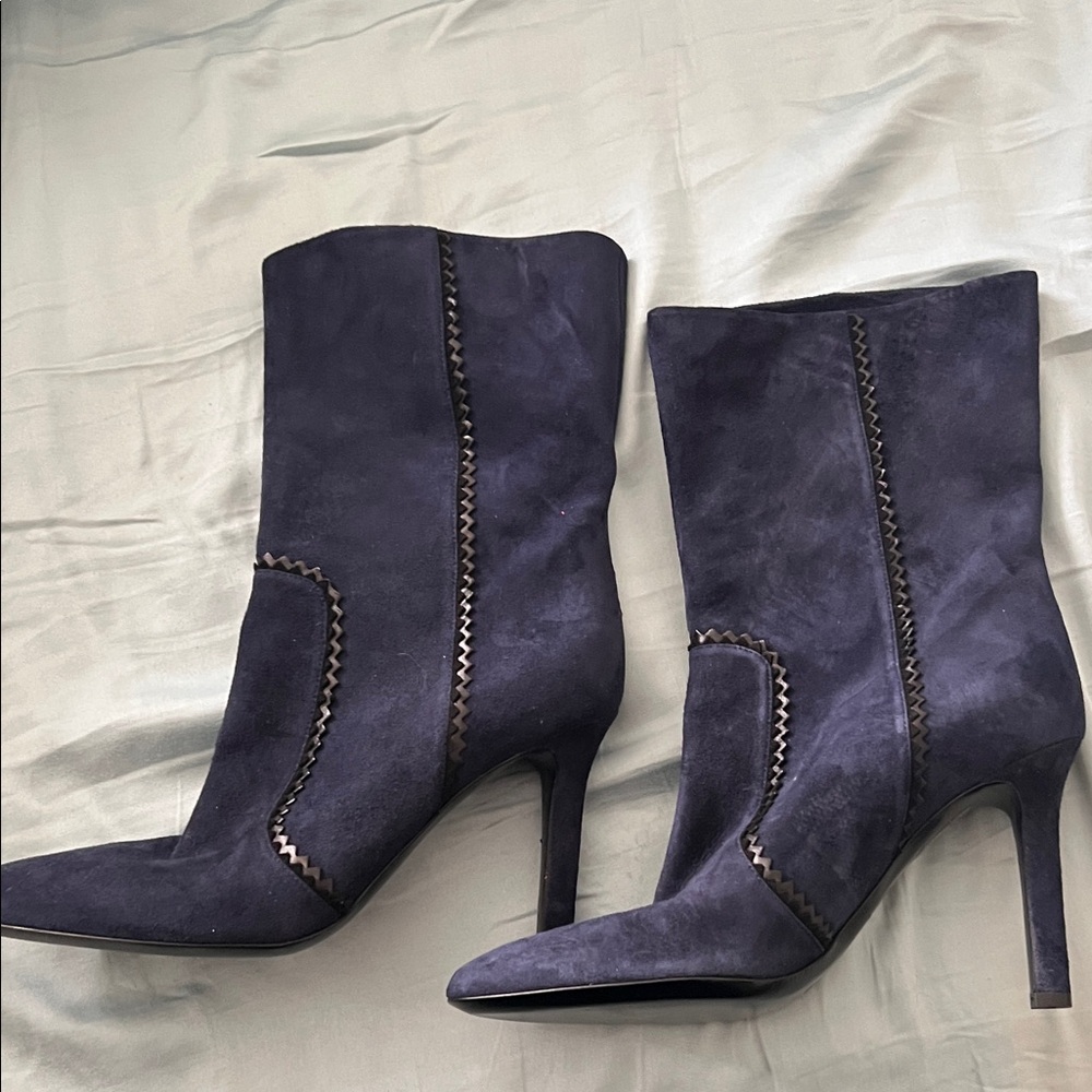 Tamara Mellon Chic Women's Suede Boots in Deep Blue